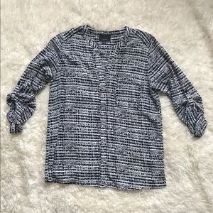 White and Blue Boutique Blouse